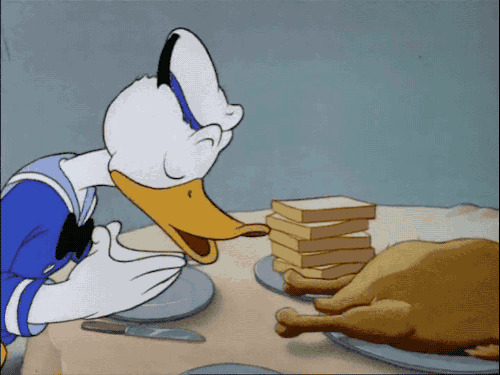 唐老鸭抢食物动态图片:唐老鸭