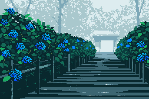 雨中的花园动画图片:花园