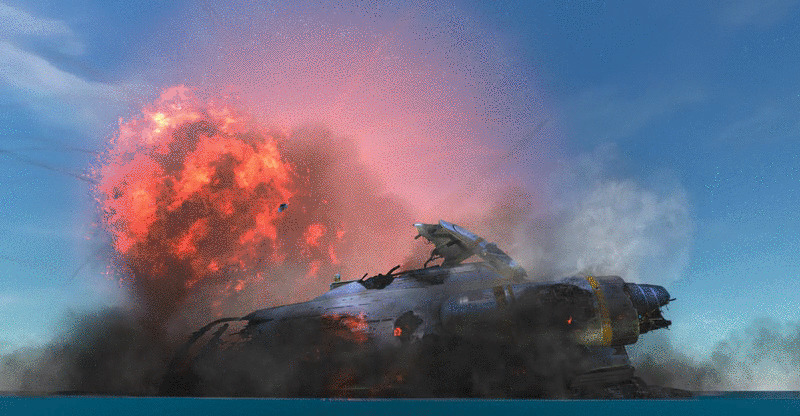 飞机爆炸起火动态图片:爆炸