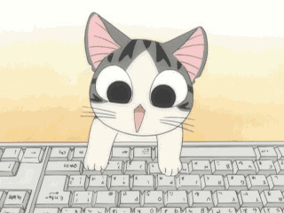 猫咪敲键盘动画图片:猫猫