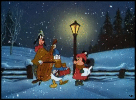 午夜雪中作乐动画图片:唐老鸭