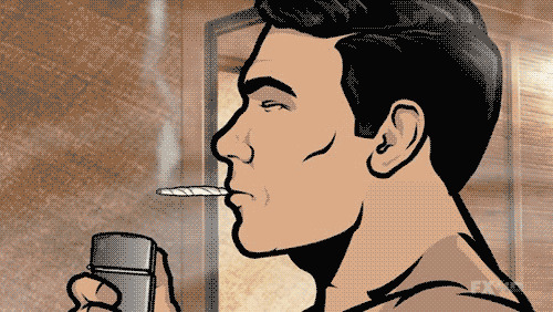 男子点烟动画图片:抽烟