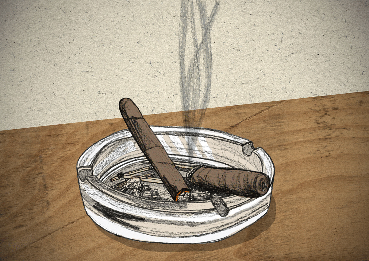 未熄灭的香烟动画图片