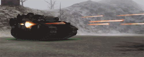 坦克连续发炮动态图:坦克
