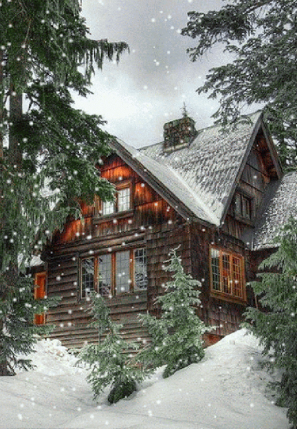 村庄雪景唯美动态图:雪景