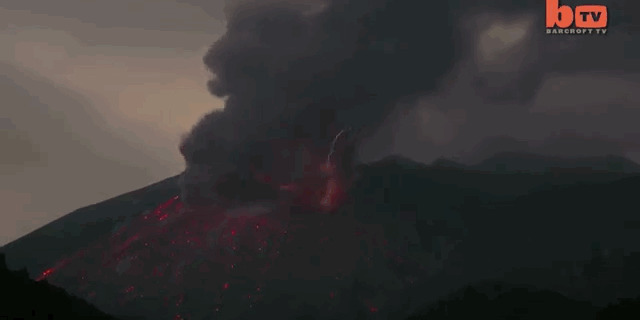 活火山爆发动态图:火山