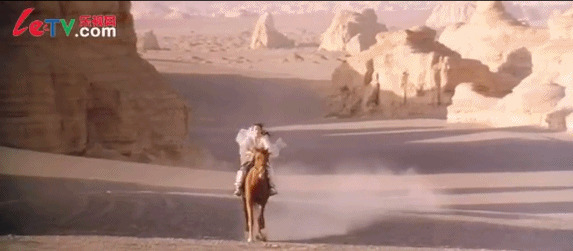 沙漠戈壁策马奔腾闪图:骑马