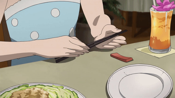 拿筷子吃饭动画图片
