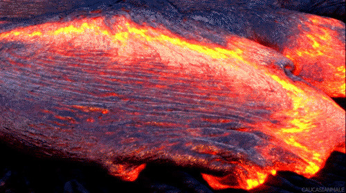火山流动岩浆动态图片:火山