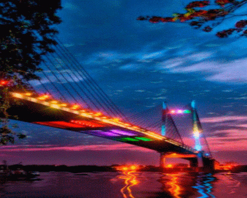 璀璨跨海大桥唯美图片:大桥