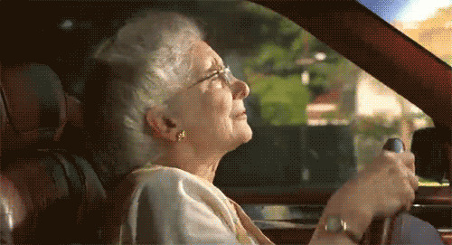 80岁老奶奶开车gif图