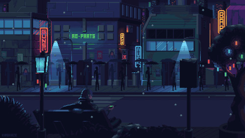 雪夜热闹街头动画图片:雪夜