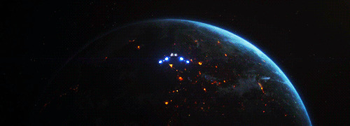 外星飞船光临地球gif图:飞船