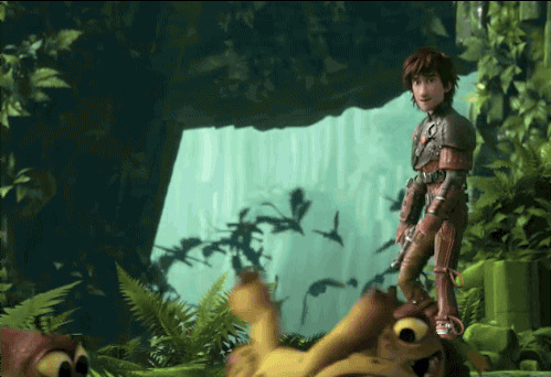 驯龙高手主角行走在森林动画图片