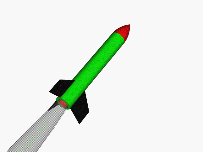 卡通火箭飞翔gif图:火箭