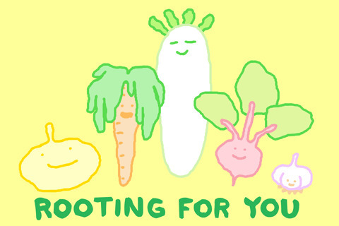开心的瓜果动画图片:蔬菜