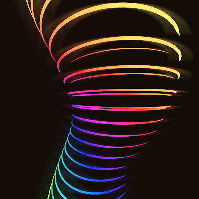 弹簧弯曲动态图:彩虹