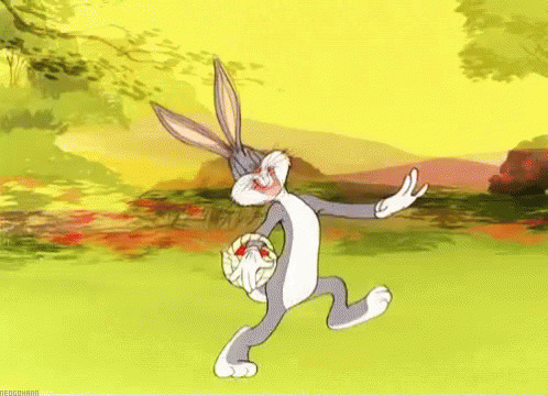 兔八哥拿着篮子跳舞动态图片:兔八哥