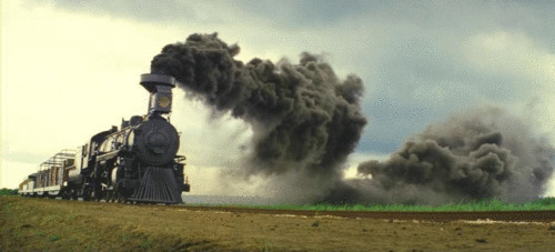 冒浓烟的火车头动态图片:火车头