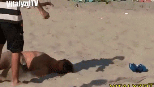 沙滩排球晕倒动态图片