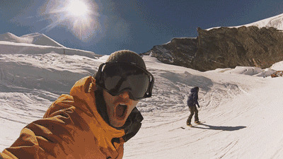 滑雪运动员自拍gif图片:滑雪