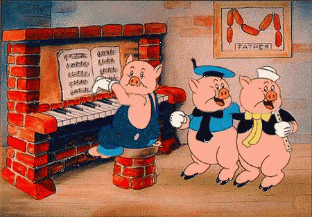 快乐的卡通小猪gif图片