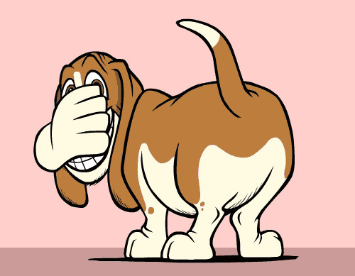 卡通小狗狗变魔术GIF图片:小狗狗