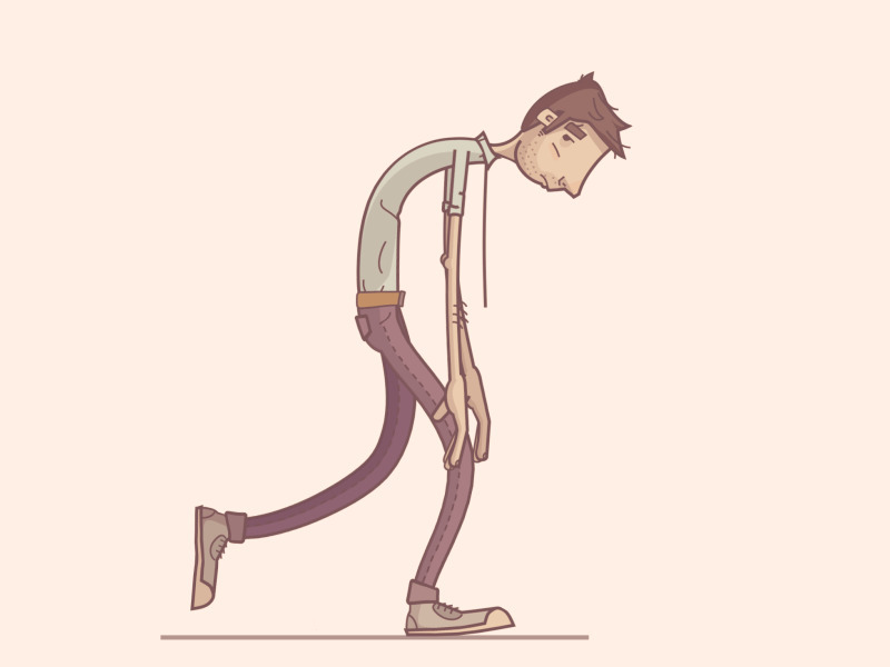 垂头丧气的卡通男孩gif图片:垂头丧气,走路