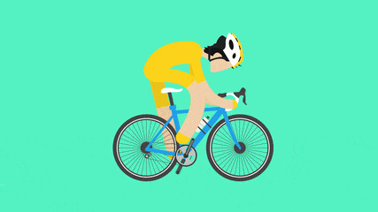 卡通小孩骑自行车gif图片:自行车
