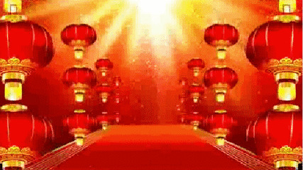 大红灯笼高高挂新年祝福送到家gif图片:灯笼