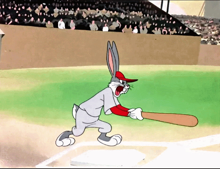 运动员兔八哥打棒球GIF图片:兔八哥