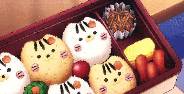 一份卡通形状的美食看着都有食欲gif图片