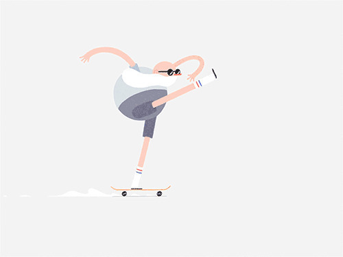 潇洒地溜滑板动画图片