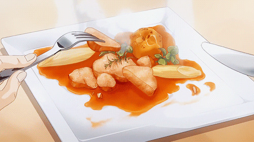 吃西餐的正确刀法动画图片:西餐