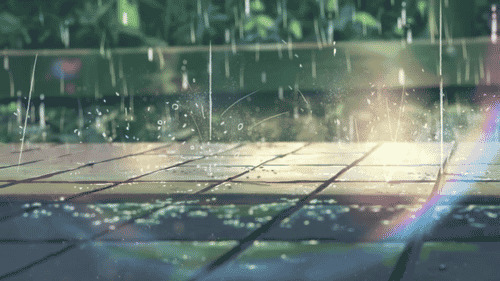 雨点落在青石台上动画图片:下雨,雨点