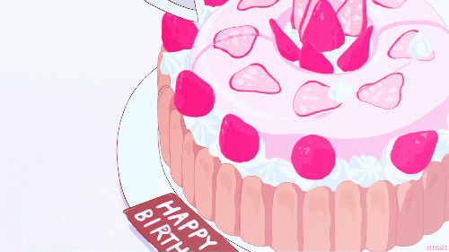 刀切蛋糕动画图片:蛋糕
