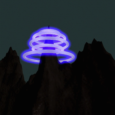 山体笼罩的蓝色光环gif图片