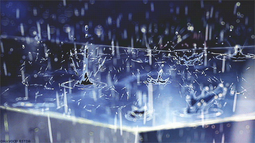 雨水落下溅起的水花动画图片