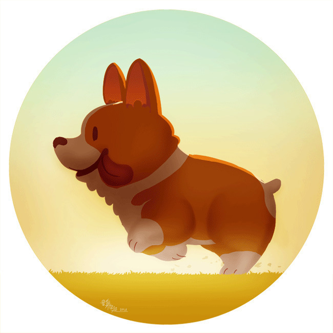 奔跑的小狗狗动画图片素材:狗狗