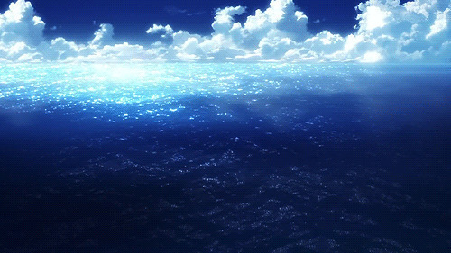 一片蔚蓝的海洋美景动画图片