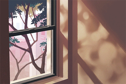 窗外透过暖暖的阳光动画图片:阳光
