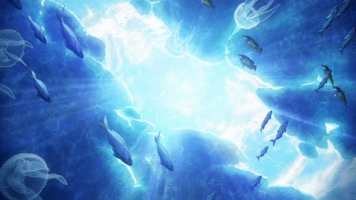 海洋自由翱翔的鱼儿动画图片