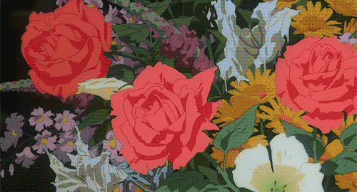鲜艳的花儿盛开了动画图片素材