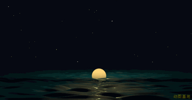 月亮落入湖面gif图片:月亮
