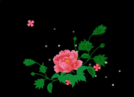 美丽的卡通牡丹花GIF图片:牡丹花