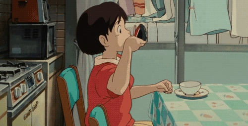 卡通小孩吃早餐GIF图片:早餐,吃东西