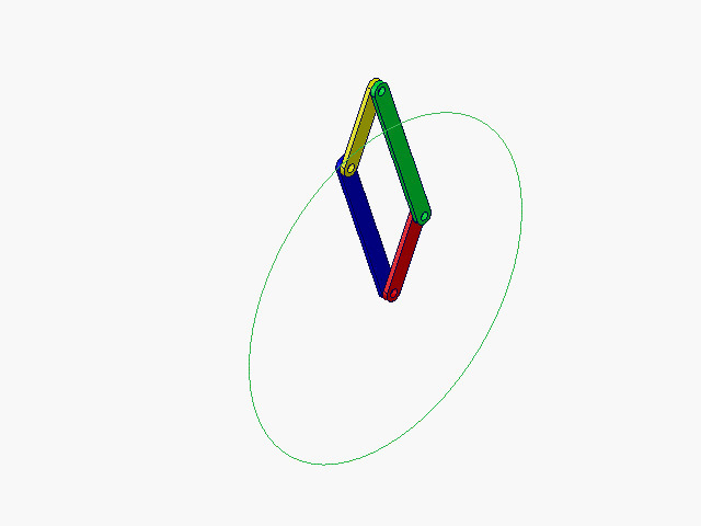 从动曲柄上A点的轨迹GIF动态图:机械原理