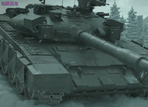装甲车在雪地里横冲直撞GIF图片:装甲车
