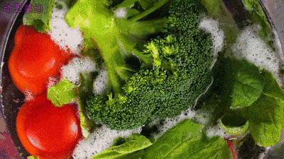 西蓝花水果蔬菜GIF图片:水果,西兰花