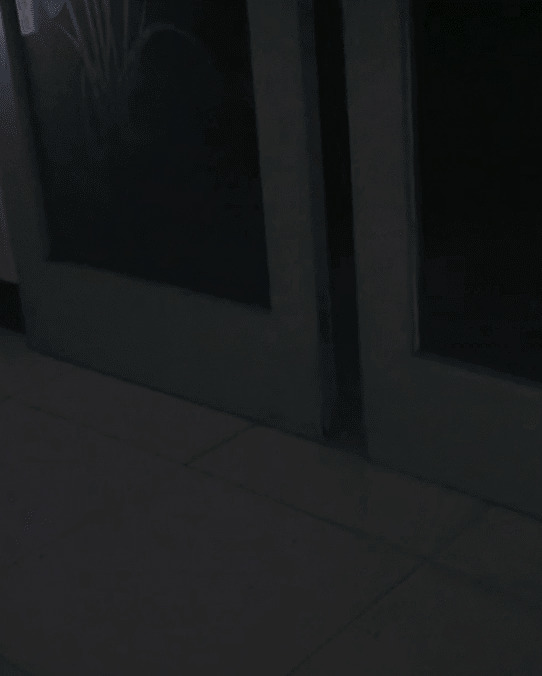 黑夜中从门缝里钻出来的猫猫gif图片